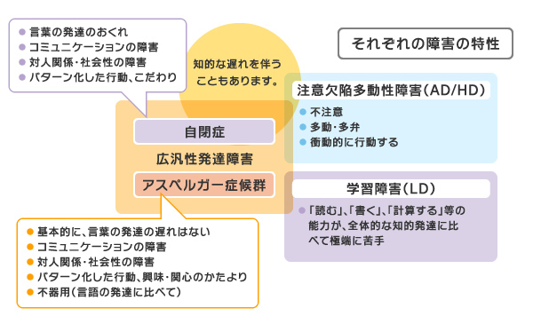 ≪発達障害の関係図≫　厚生労働省『発達障害の理解のために』より